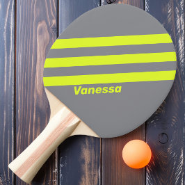 Raquete De Ping Pong Retro HI VIS Três Listras com Nome
