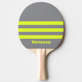 Raquete De Ping Pong Retro HI VIS Três Listras Horizontais com Nome