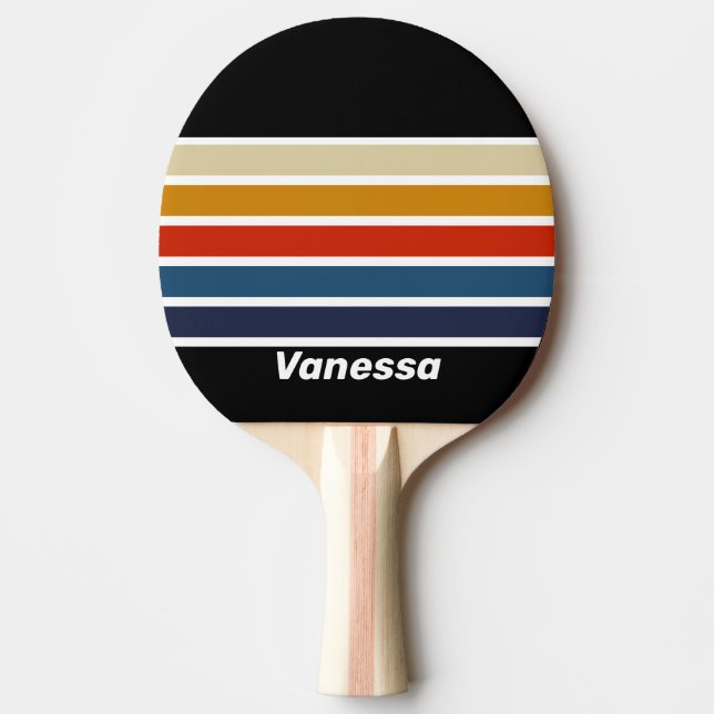 Raquete De Ping Pong Retro Ice Rainbow Across Striping with Name (Frente)