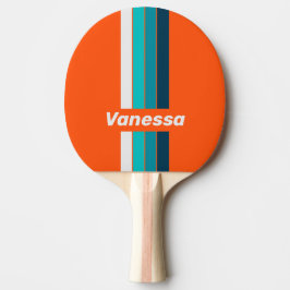 Raquete De Ping Pong Retro Lifeguard Pin Striped with Name