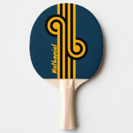 Raquete De Ping Pong Retro Loop Maré ao Luar com Nome