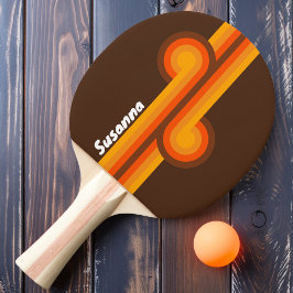 Raquete De Ping Pong Retro Looping Marrom com Nome