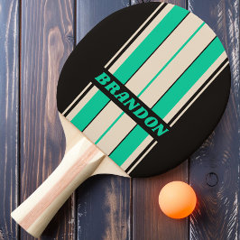 Raquete De Ping Pong Retro Midnight Mint Board Listras com Nome