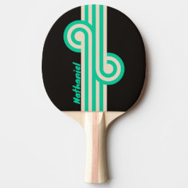 Raquete De Ping Pong Retro Midnight Mint Loop com Nome