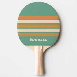 Raquete De Ping Pong Retro Moss Across Striping with Name