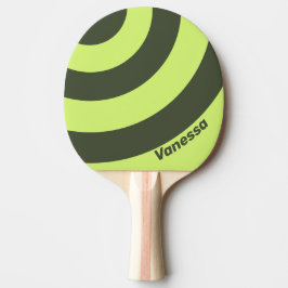 Raquete De Ping Pong Retro Moss Fade Three Circle Stripe with Name