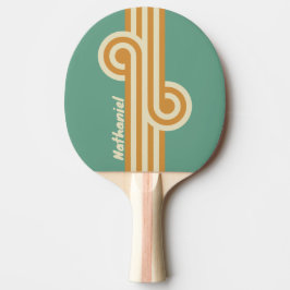 Raquete De Ping Pong Retro Moss Loop com Nome