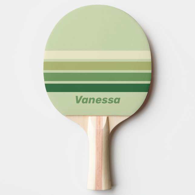 Raquete De Ping Pong Retro Moss Rainbow Across Striping with Name (Frente)
