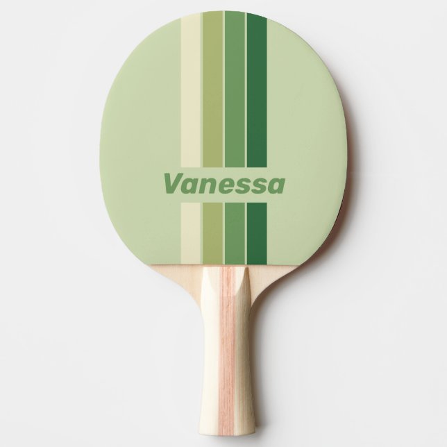 Raquete De Ping Pong Retro Moss Rainbow Pin Striping with Name (Frente)