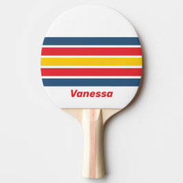 Raquete De Ping Pong Retro Mountain Across Striping with Name