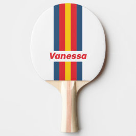 Raquete De Ping Pong Retro Mountain Pin Stripes with Name