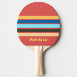 Raquete De Ping Pong Retro Murmur Across Striping with Name