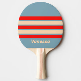 Raquete De Ping Pong Retro Ocean Horizon Across Striping with Name