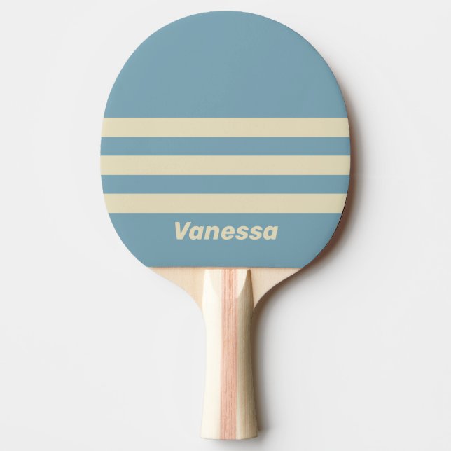 Raquete De Ping Pong Retro Ocean Three Across Striping with Name (Frente)