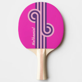 Raquete De Ping Pong Retro Pink Sky Loop com Nome
