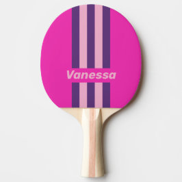 Raquete De Ping Pong Retro Pink Sky Pin Listras com Nome
