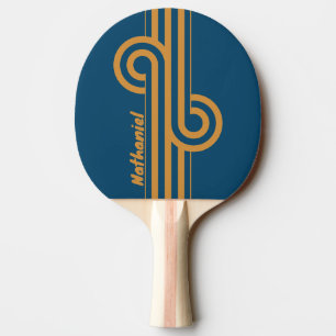 Raquete De Ping Pong Retro Royal Gold Loop Dupla Faixa com Nome