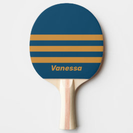 Raquete De Ping Pong Retro Royal Gold Three Across Striping with Name