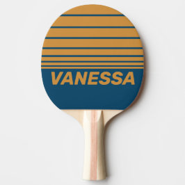 Raquete De Ping Pong Retro Royal Gold Three Horizon Striping with Name