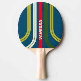 Raquete De Ping Pong Retro Rugby Across Ark Striping with Name