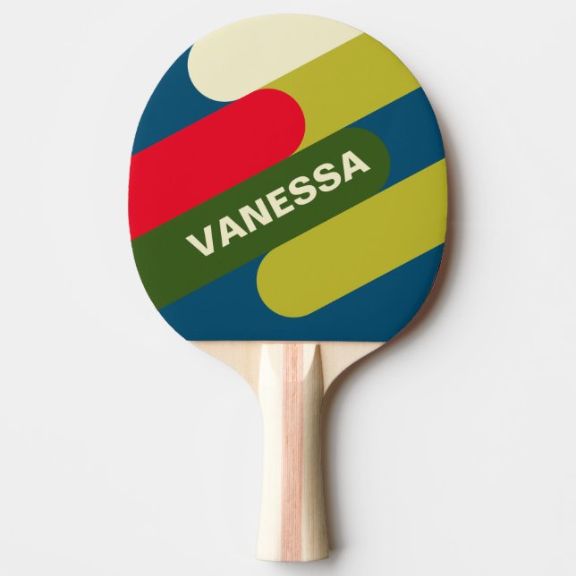 Raquete De Ping Pong Retro Rugby Fusion with Name (Frente)