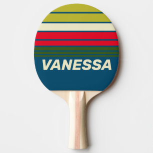 Raquete De Ping Pong Retro Rugby Horizontais com Nome
