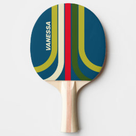 Raquete De Ping Pong Retro Rugby Pin Ark Striping with Name
