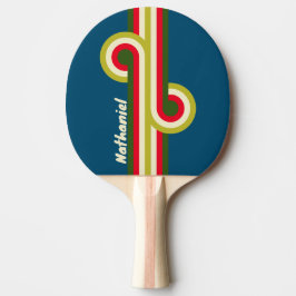 Raquete De Ping Pong Retro Rugby Stripe Loop with Name