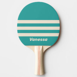 Raquete De Ping Pong Retro Sea Breeze Three Across Striping with Name