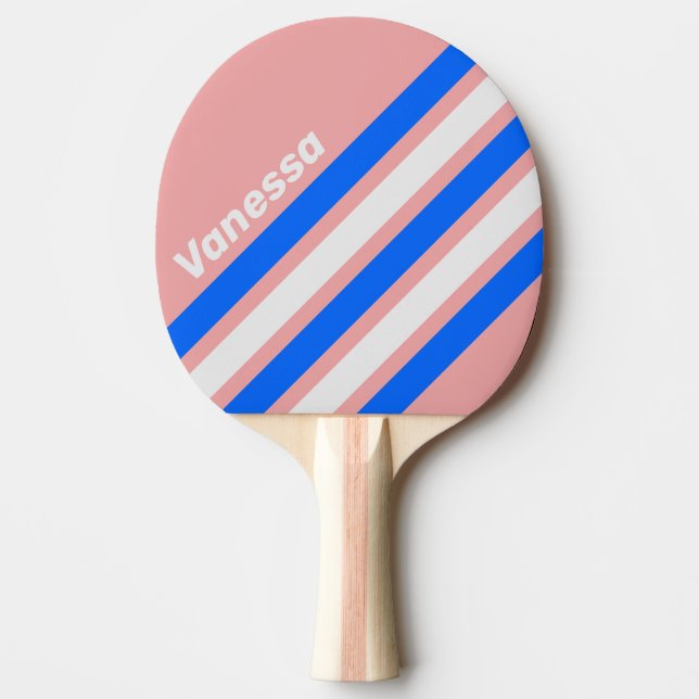 Raquete De Ping Pong Retro Sea Kiss Angled Striping with Name (Frente)