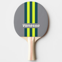 Raquete De Ping Pong Retro Storm Cloud Grove Pin Stripes with Name