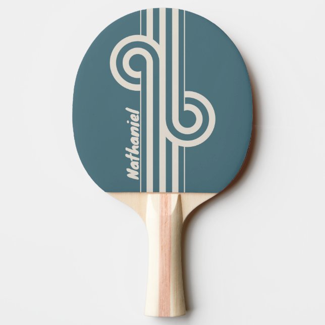 Raquete De Ping Pong Retro Storm Dual Stripe Loop com Nome (Verso)