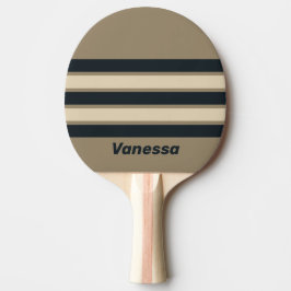 Raquete De Ping Pong Retro Stormy Desert Three Across Stripe with Name