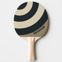 Raquete De Ping Pong Retro Stormy Desert Three Circle Stripe with Name
