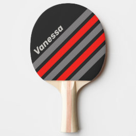 Raquete De Ping Pong Retro Stormy Sky Angled Striping with Name