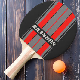Raquete De Ping Pong Retro Stormy Sky Board Stripes com Nome