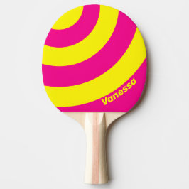 Raquete De Ping Pong Retro Sun Soaked Three Circle Stripe with Name