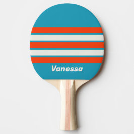 Raquete De Ping Pong Retro Sunset Tide Rush Across Striping with Name