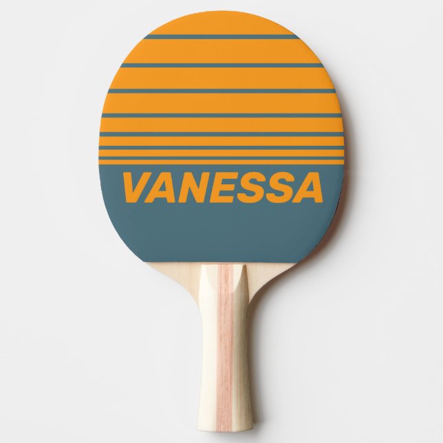 Raquete De Ping Pong Retro Sunshine Three Horizon Striping with Name (Frente)