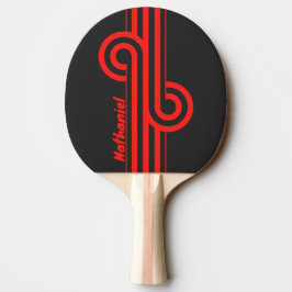Raquete De Ping Pong Retro Surf Pôr-do-Sol Loop de Dupla Faixa com Nome