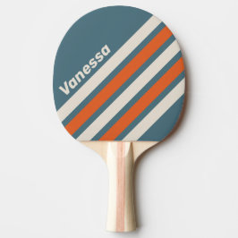 Raquete De Ping Pong Retro Surfside Angled Striping with Name