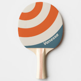 Raquete De Ping Pong Retro Surfside Circle Stripe with Name
