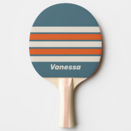 Raquete De Ping Pong Retro Surfside Faixas na Listra com Nome