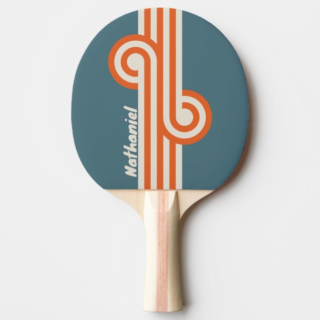Raquete De Ping Pong Retro Surfside Loop com Nome (Frente)