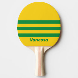 Raquete De Ping Pong Retro Tropical Banana Three Across Stripe withName
