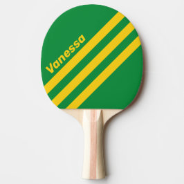 Raquete De Ping Pong Retro Tropical Palm Three Angled Stripe with Name