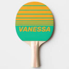 Raquete De Ping Pong Retro Tropical Punch Horizon Striping with Name