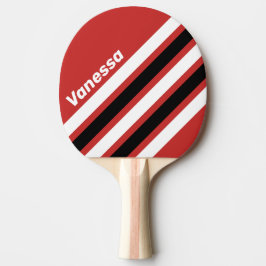 Raquete De Ping Pong Retro Urban Zebra Angled Striping with Name
