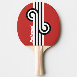Raquete De Ping Pong Retro Urban Zebra Loop com Nome