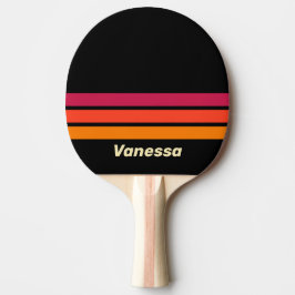 Raquete De Ping Pong Retro VHS Across Striping with Name